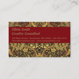 William Morris Bullerswood Faux Tapestry  Business Card