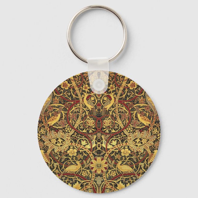William Morris Bullerswood Faux Tapestry Key Ring (Front)