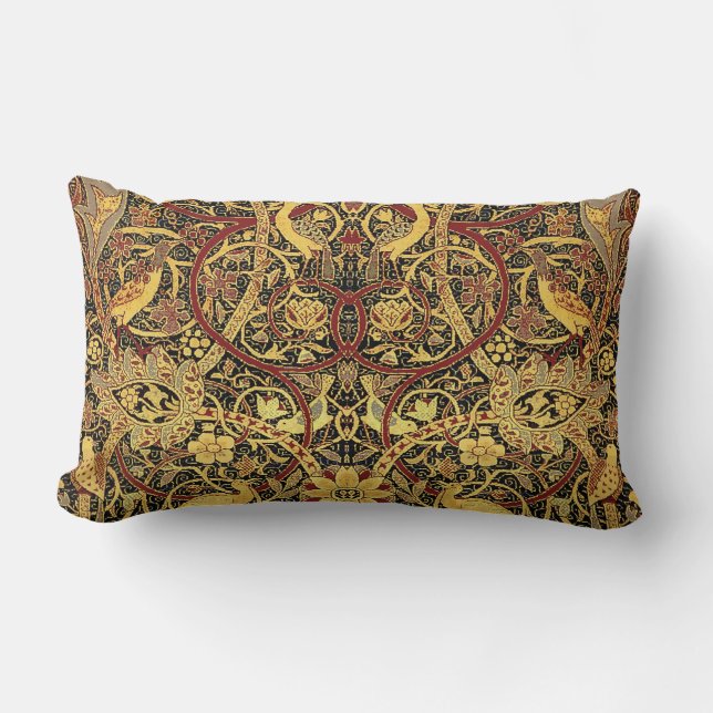 William Morris Bullerswood Faux Tapestry Lumbar Cushion (Front)