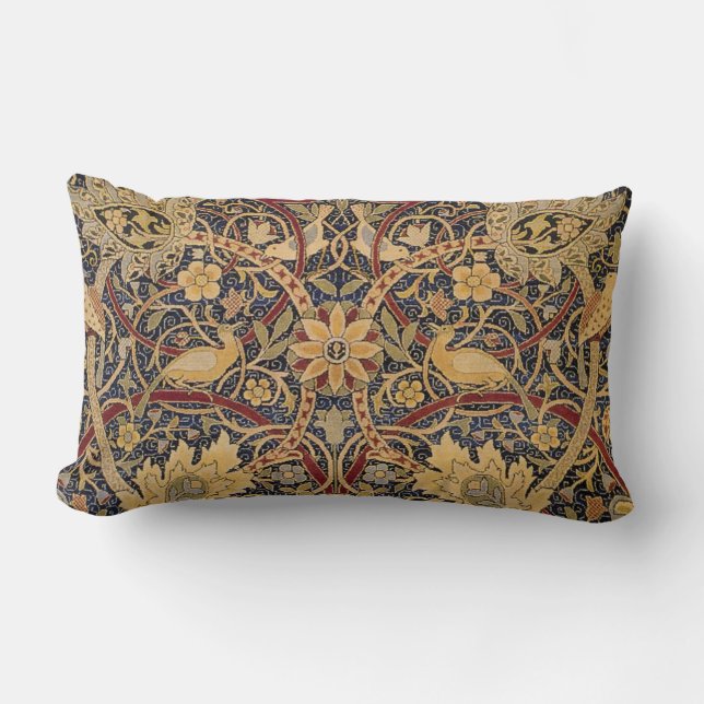 William Morris Bullerswood Faux Tapestry Lumbar Cushion (Front)