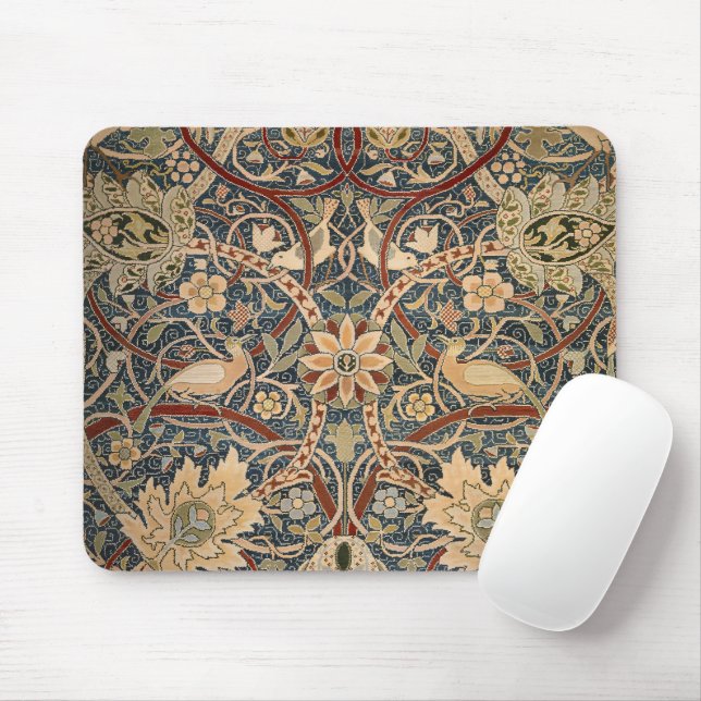 William Morris Bullerswood Faux Tapestry Mouse Mat (With Mouse)