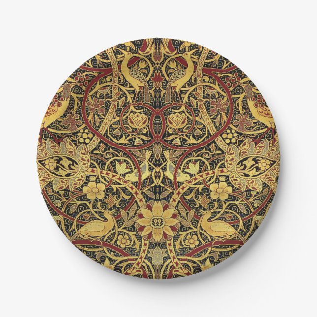 William Morris Bullerswood Faux Tapestry Paper Plate (Front)