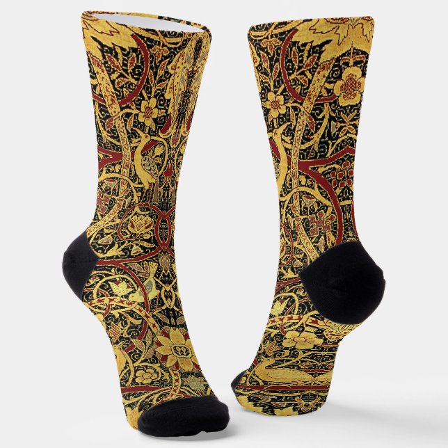 William Morris Bullerswood Faux Tapestry Socks (Angled)