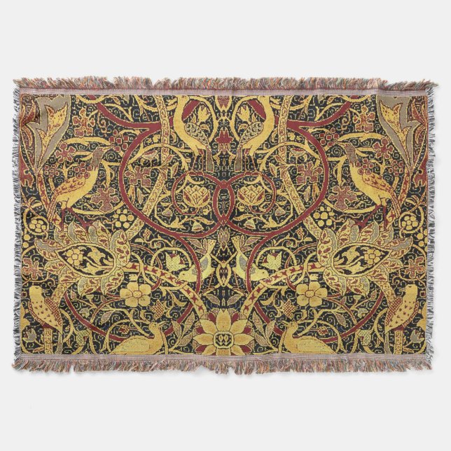 William Morris Bullerswood Faux Tapestry Throw Blanket (Front)