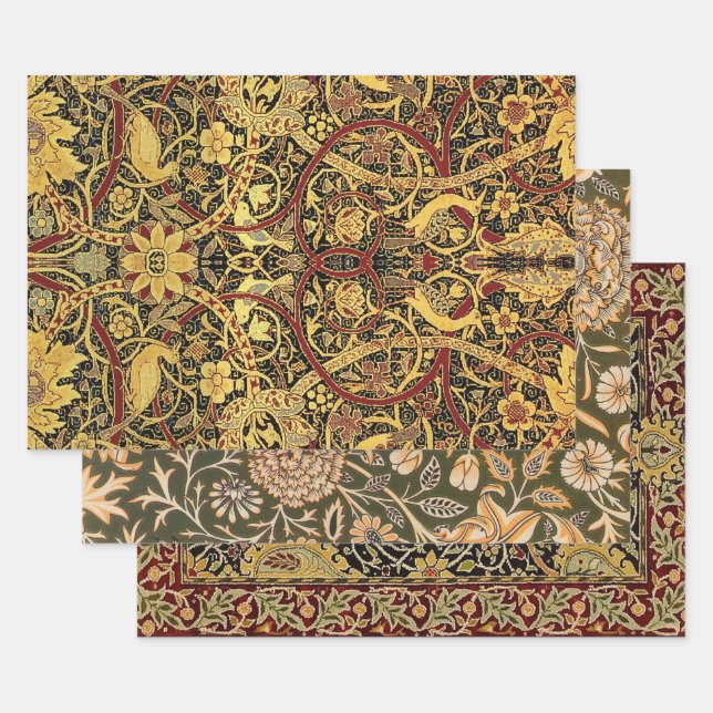 William Morris Bullerswood Faux Tapestry Wrapping Paper Sheet (Set)