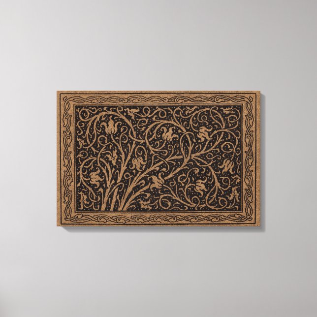William Morris Campion Tooled Leather Damask Canvas Print (Front)