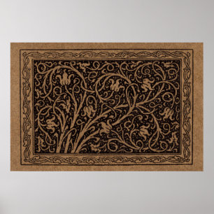 William Morris Campion Tooled Leather Damask Poster