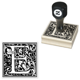 William Morris Capital Letter E Rubber Stamp