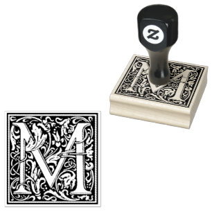 William Morris Capital Letter M Rubber Stamp