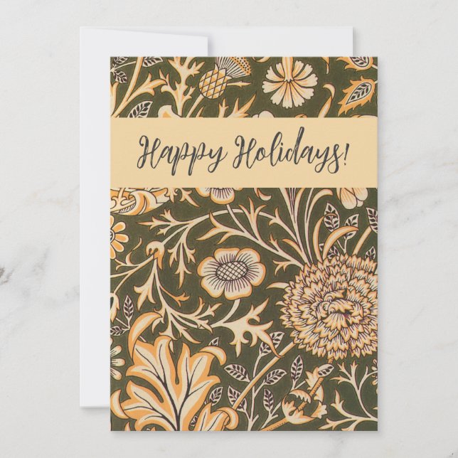 William Morris Cherwell Antique Floral Pattern Holiday Card (Front)