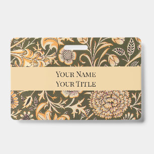 William Morris Cherwell Antique Floral Pattern ID Badge