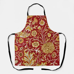 William Morris Cherwell Floral Pattern Red Apron