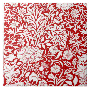 William Morris 'Cherwell' in Red & White Tile