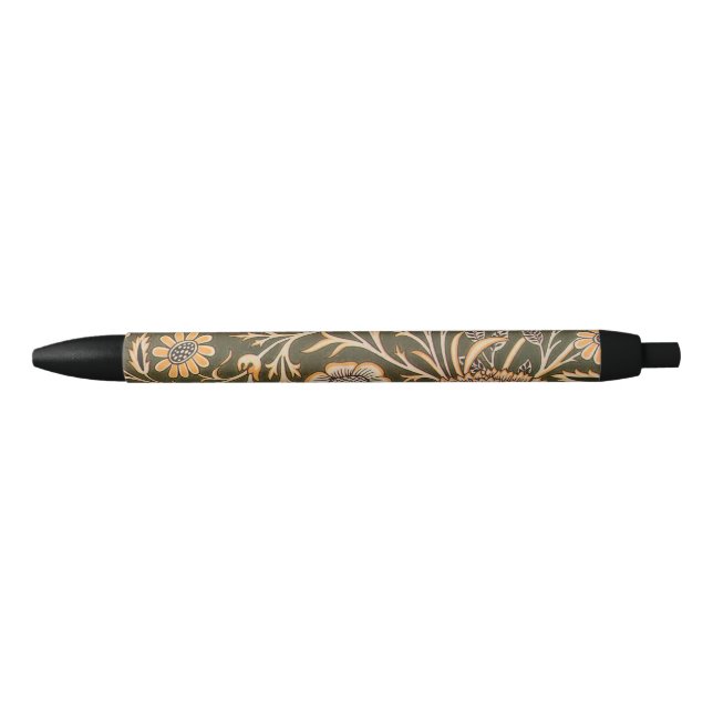 William Morris Cherwell Wallpaper Pattern Black Ink Pen (Front)