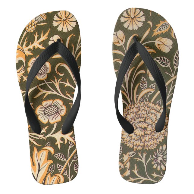 William Morris Cherwell Wallpaper Pattern Flip Flops (Footbed)