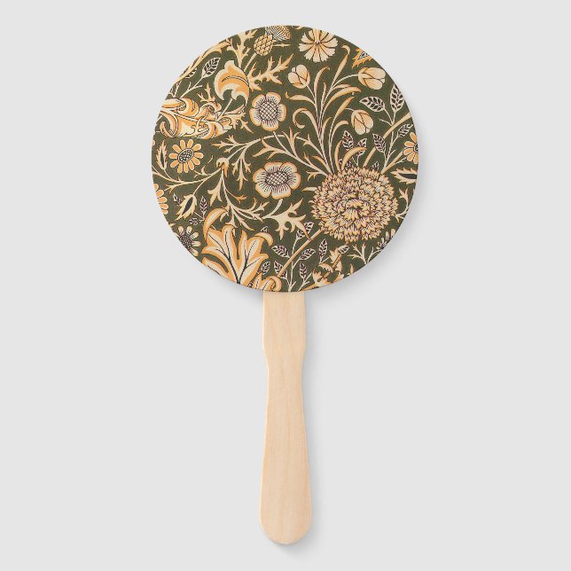 William Morris Cherwell Wallpaper Pattern Hand Fan (Front)