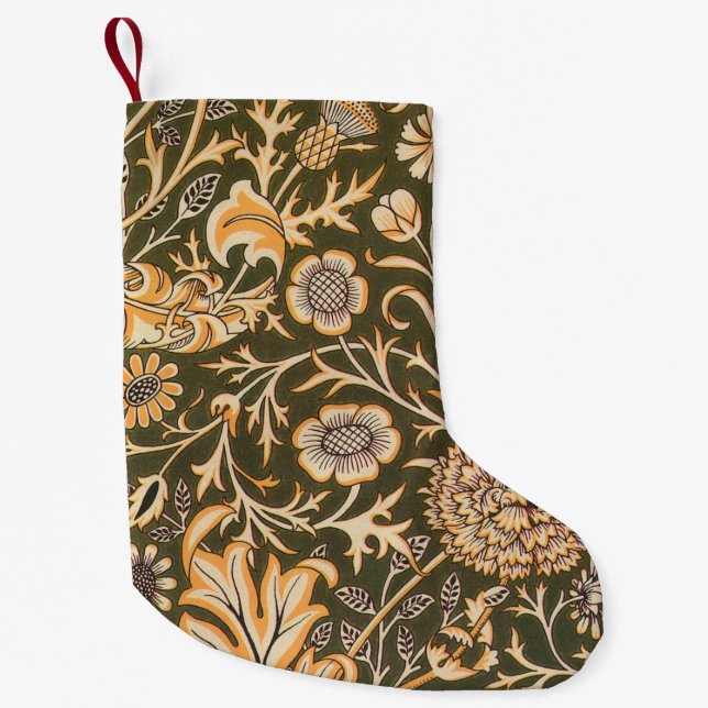 William Morris Cherwell Wallpaper Pattern Small Christmas Stocking (Front)