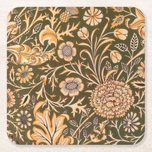 William Morris Cherwell Wallpaper Pattern Square Paper Coaster