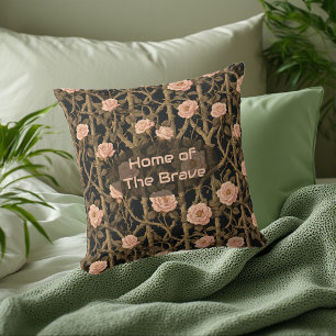 William Morris Chic Rose Trellis Home of the Brave Cushion