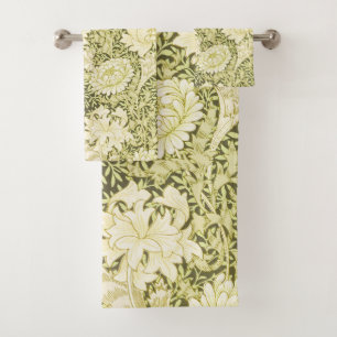 William Morris Chrysanthemum Floral Pattern Bath Towel Set