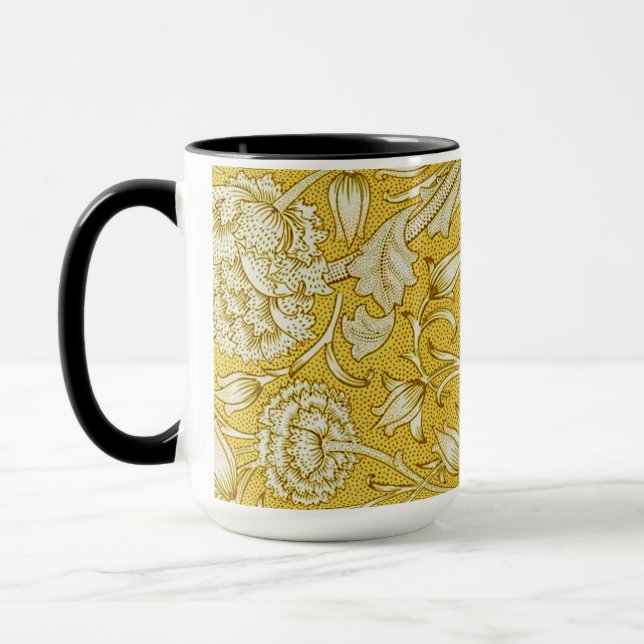 William Morris Chrysanthemum Floral Pattern Foliag Mug (Left)