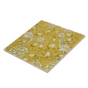 William Morris Chrysanthemum Floral Pattern Foliag Tile