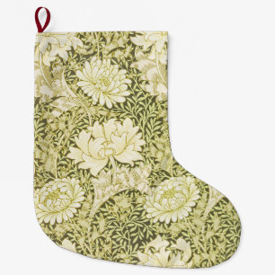 William Morris Chrysanthemum Floral Pattern Large Christmas Stocking