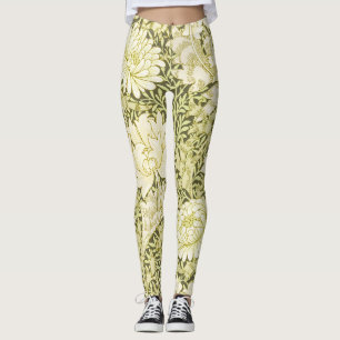 William Morris Chrysanthemum Floral Pattern Leggings