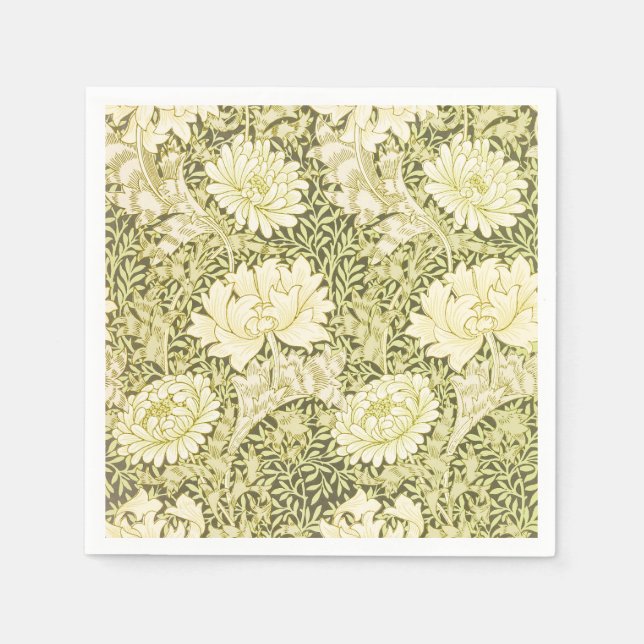 William Morris Chrysanthemum Floral Pattern Napkin (Front)