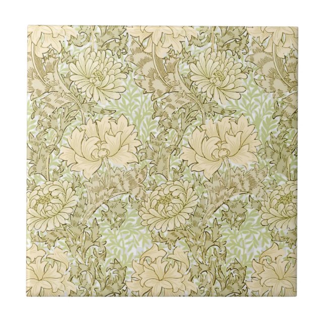 William * Morris Chrysanthemum Flowers  Tile (Front)