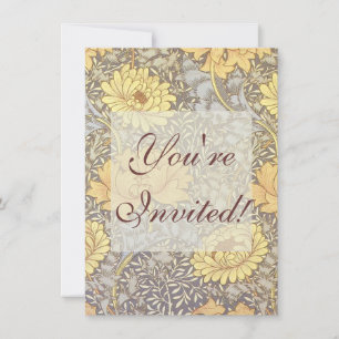 William Morris Chrysanthemum Mum Flowers Invitation