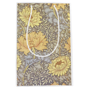 William Morris Chrysanthemum Mum Flowers Medium Gift Bag