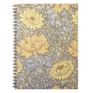 William Morris Chrysanthemum Mum Flowers Notebook