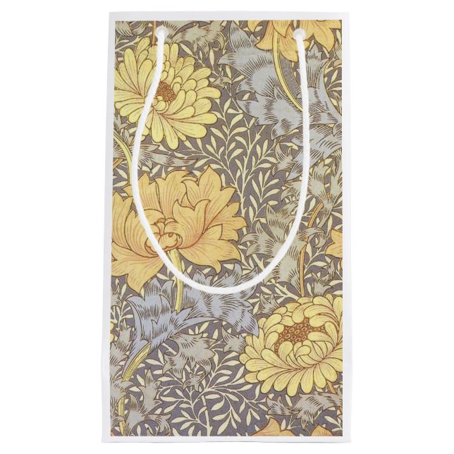 William Morris Chrysanthemum Mum Flowers Small Gift Bag (Front)