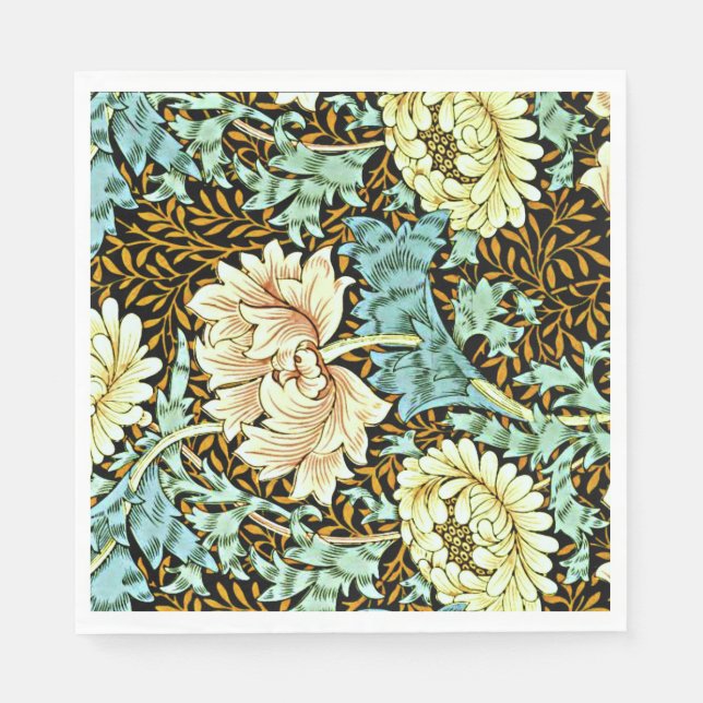 William Morris - Chrysanthemum Pastels Napkin (Front)