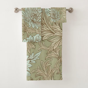 William Morris Chrysanthemum Pattern Bath Towel Se