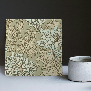 William Morris Chrysanthemum Pattern Ceramic Tile