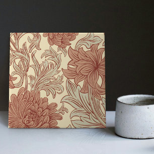 William Morris Chrysanthemum Pattern Ceramic Tile