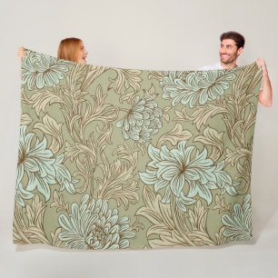 William Morris Chrysanthemum Pattern Fleece Blanke