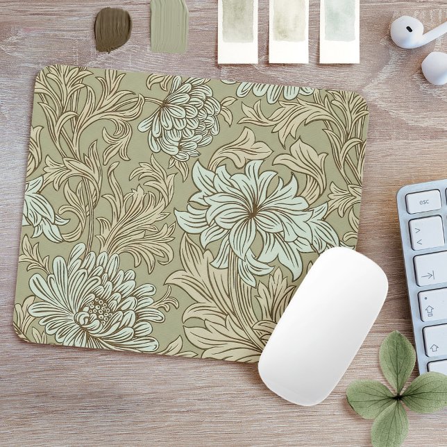 William Morris Chrysanthemum Pattern Mouse Pad (Creator Uploaded)