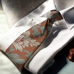 William Morris Chrysanthemum Pattern Neck Tie