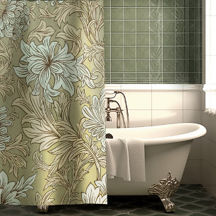 William Morris Chrysanthemum Pattern Shower Curtai Curtain