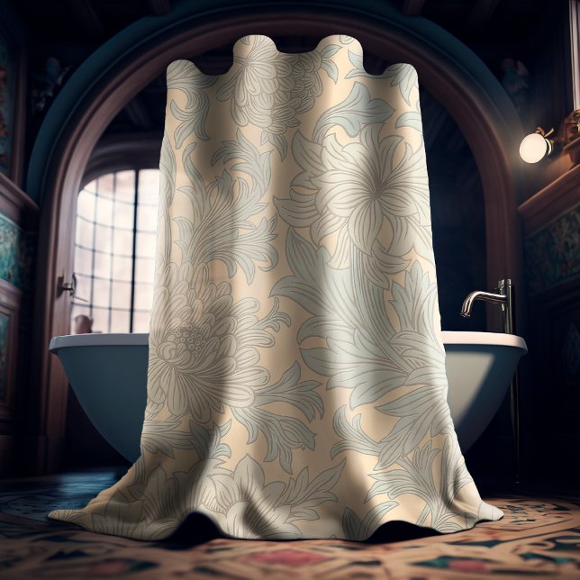 William Morris Chrysanthemum Pattern Shower Curtai Curtain (Creator Uploaded)