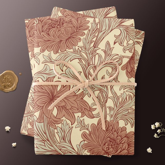 William Morris Chrysanthemum Pattern Wrapping Pape Wrapping Paper Sheet (Creator Uploaded)