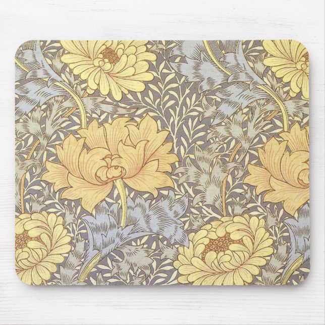 William Morris Chrysanthemum Pretty Flower Mouse Mat (Front)