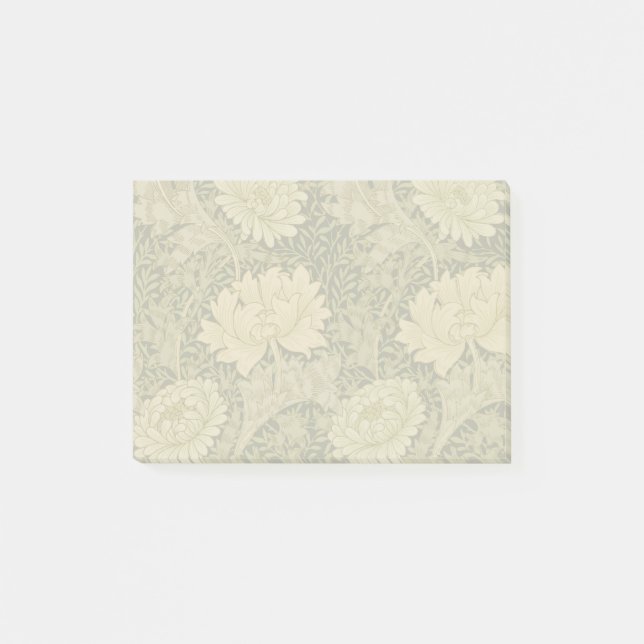 William Morris Chrysanthemum Sage Flower Post-it Notes (Front)