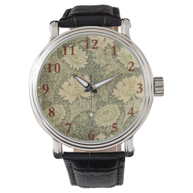 William Morris Chrysanthemum Sage Flower Watch (Front)