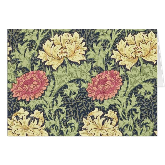 William Morris Chrysanthemum Vintage Floral Art (Front Horizontal)