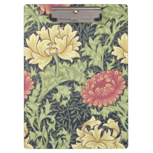 William Morris Chrysanthemum Vintage Floral Art Clipboard