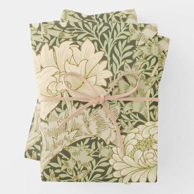 William Morris chrysanthemum wrapping paper (In situ)